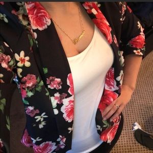 Black floral blazer